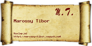 Marossy Tibor névjegykártya